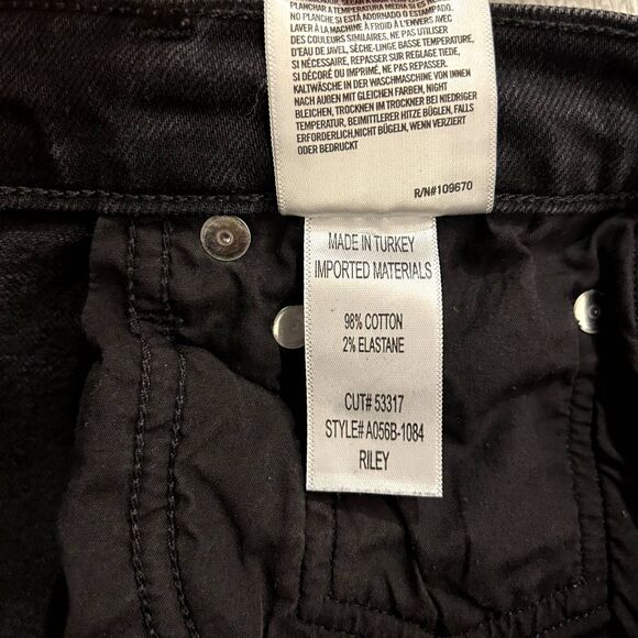 EUC‎ AGOLDE Riley High-Rise Straight Crop Denim Distressed Black Gray Jeans - Picture 10 of 11